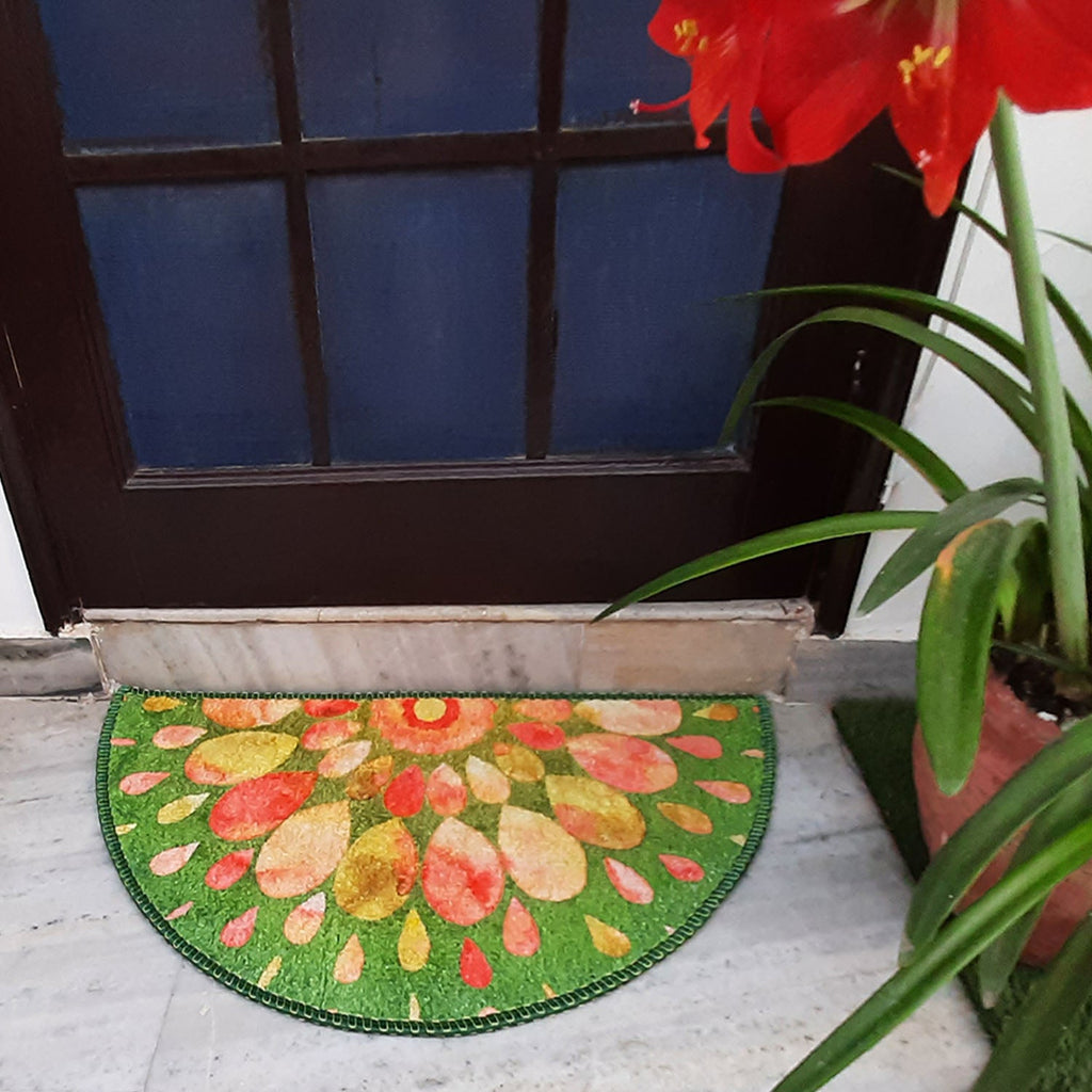 Avioni Home Floor Mats in Beautiful Rangoli Design | Anti Slip, Durable & Washable | Outdoor & Indoor