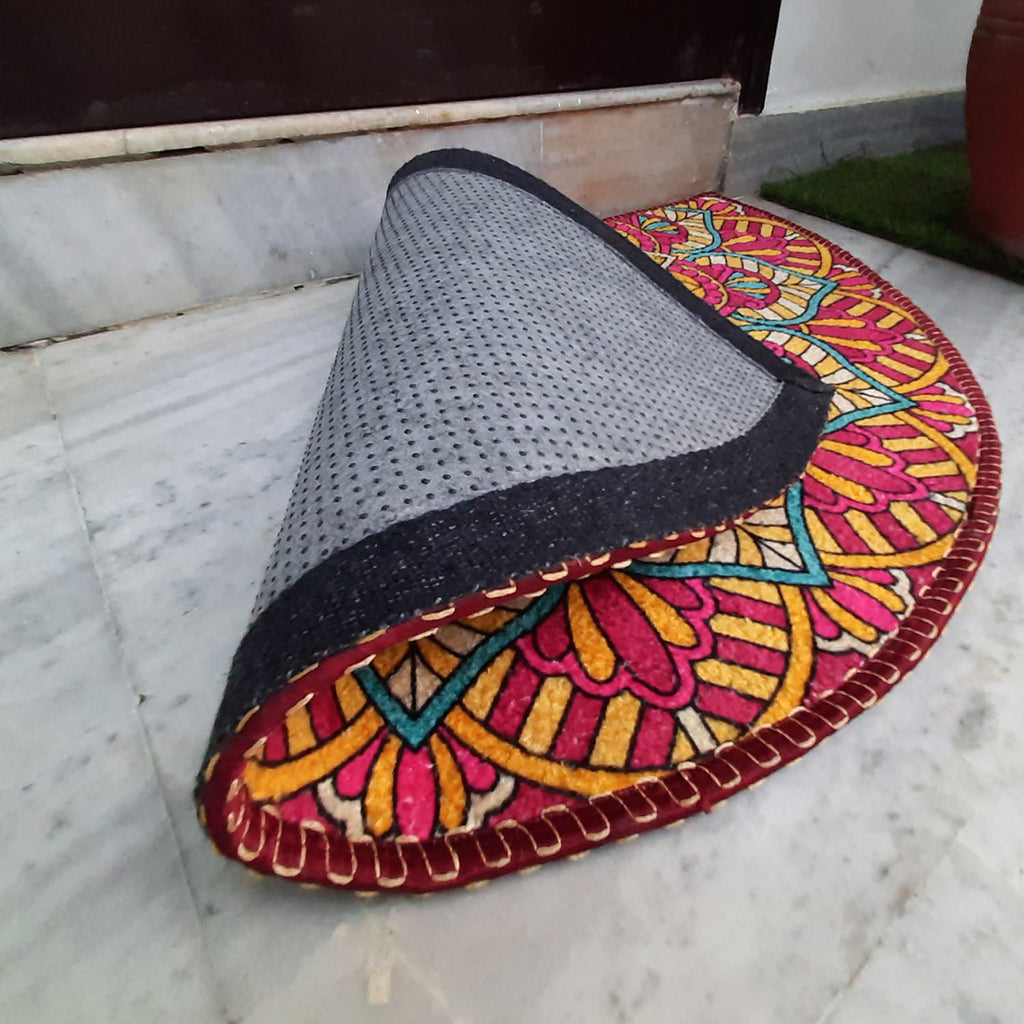 Avioni Home Floor Mats in Beautiful Rangoli Design | Anti Slip, Durable & Washable | Outdoor & Indoor