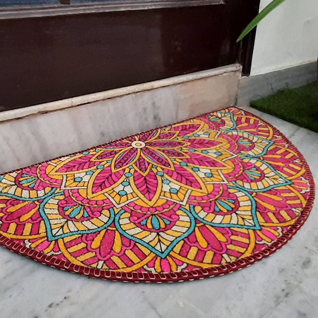Avioni Home Floor Mats in Beautiful Rangoli Design | Anti Slip, Durable & Washable | Outdoor & Indoor