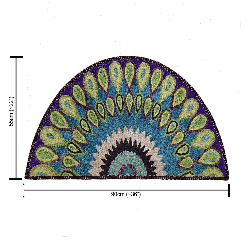 Avioni Home Floor Mats in Beautiful  Rangoli Design | Anti Slip, Durable & Washable | Outdoor & Indoor