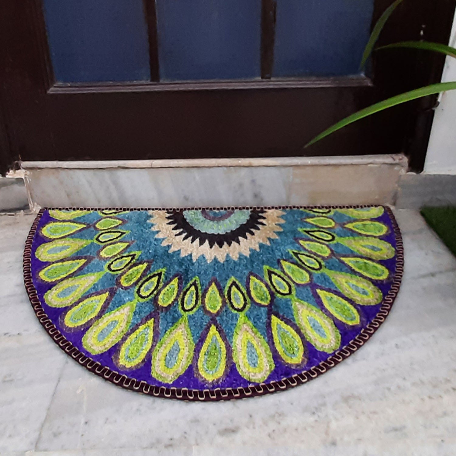 Avioni Home Floor Mats in Beautiful  Rangoli Design | Anti Slip, Durable & Washable | Outdoor & Indoor
