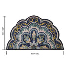 Avioni Home Floor Mats in Beautiful Rangoli Design | Semi Round Petals | Anti Slip, Durable & Washable | Outdoor & Indoor