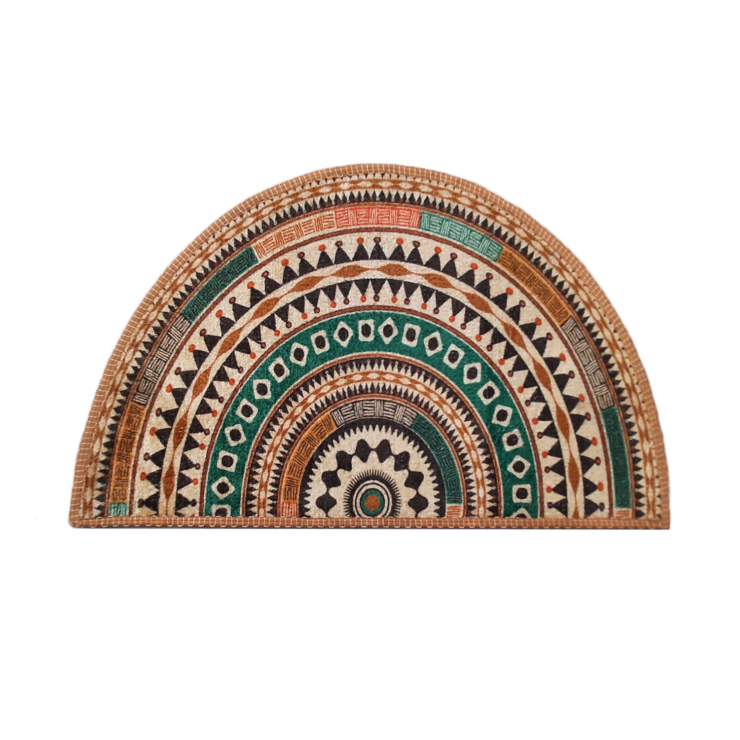 Avioni Home Floor Mats in Beautiful Boho Design | Semi Round | Anti Slip, Durable & Washable | Outdoor & Indoor