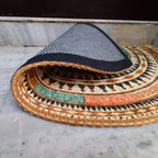 Avioni Home Floor Mats in Beautiful Boho Design | Semi Round | Anti Slip, Durable & Washable | Outdoor & Indoor