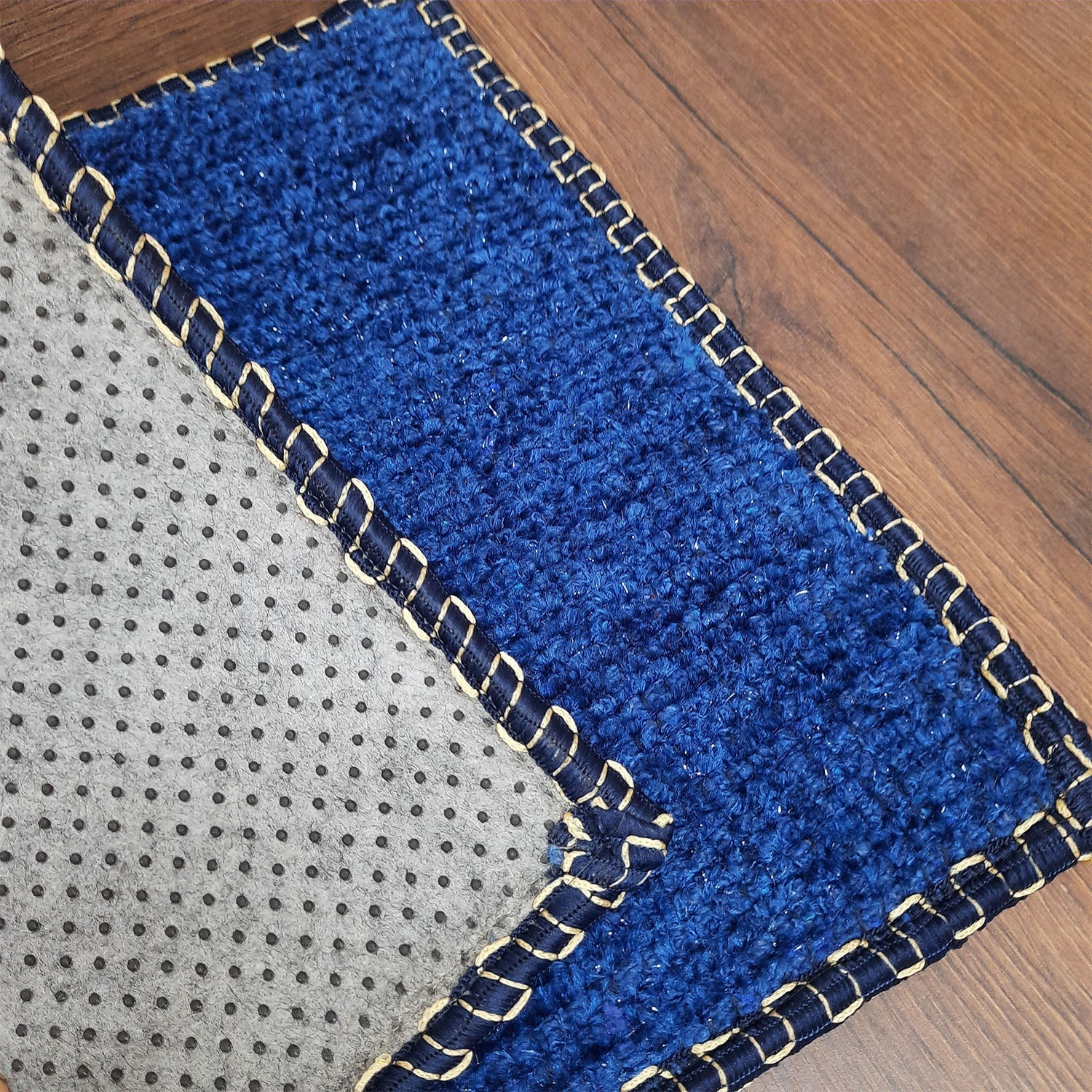 SET OF FOUR | Avioni SlipToGrip Universal Doormat | Blue, Size 35cm x 55cm | Anti Slip, Durable & Washable | Outdoor & Indoor