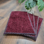 SET OF FOUR | Avioni SlipToGrip Universal Doormat | Maroon, Size 35cm x 55cm | Anti Slip, Durable & Washable | Outdoor & Indoor