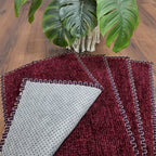 SET OF FOUR | Avioni SlipToGrip Universal Doormat | Maroon, Size 35cm x 55cm | Anti Slip, Durable & Washable | Outdoor & Indoor