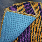 SET OF FOUR | Avioni SlipToGrip Universal Doormat | Purple Yellow, Size 35cm x 55cm | Anti Slip, Durable & Washable | Outdoor & Indoor