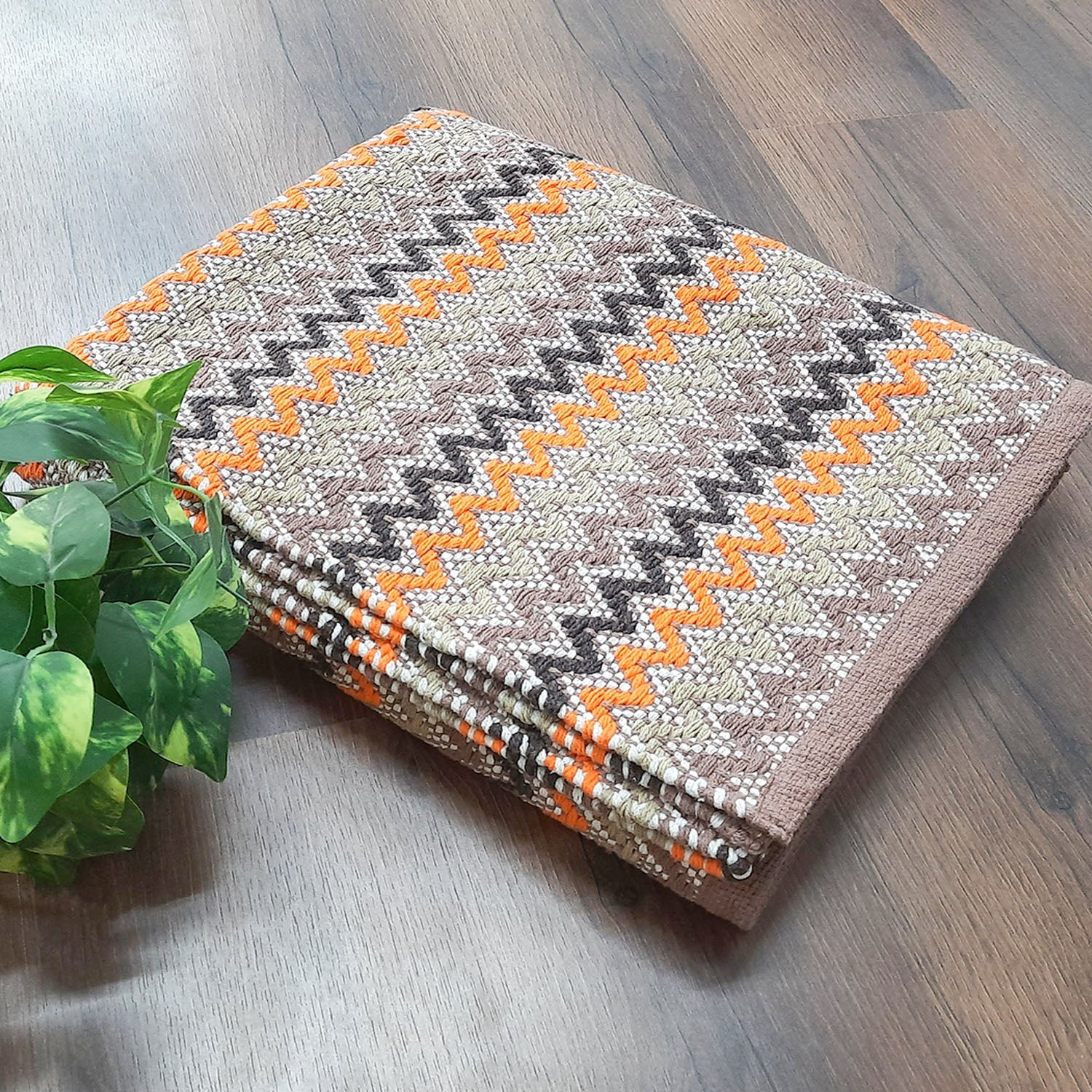 Avioni Lux Handloom Cotton Designer Multicolor Durries- 120cm x 180cm (~4×6 Feet)