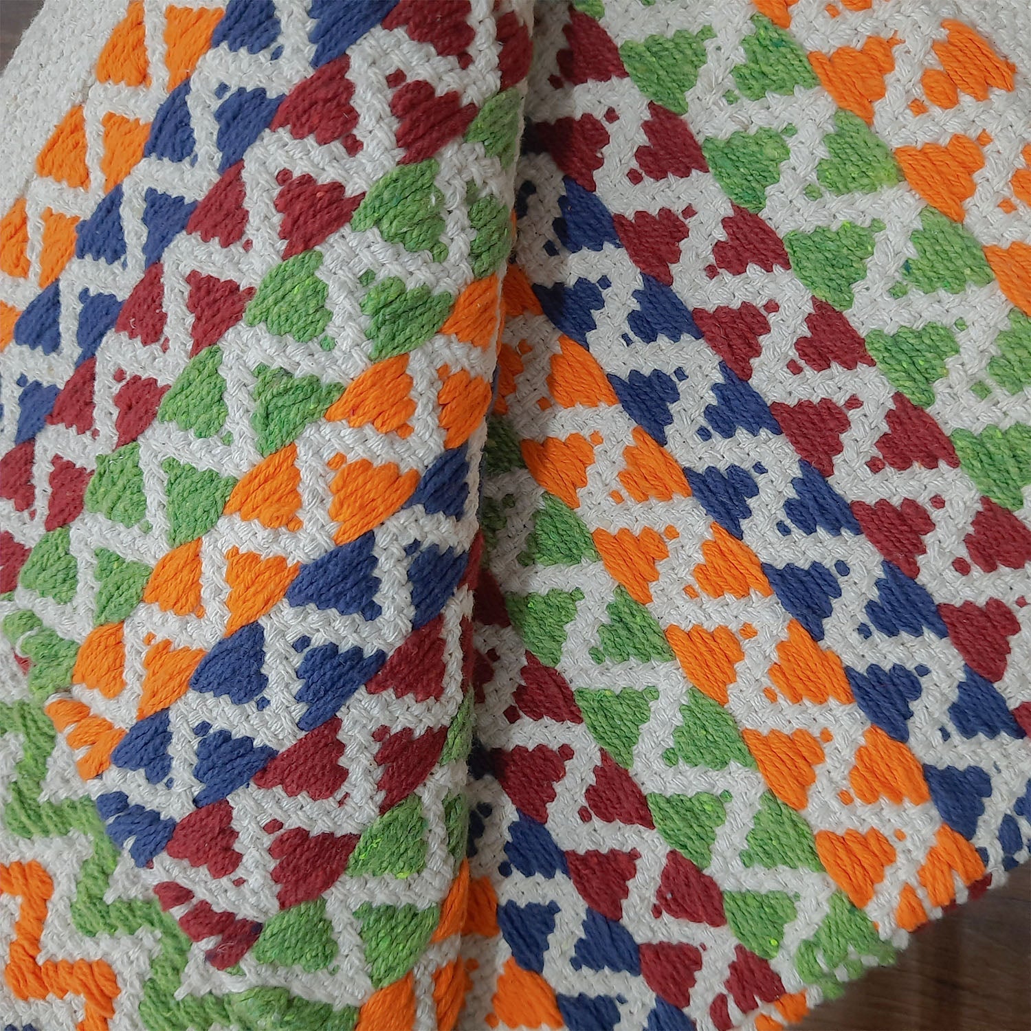 Avioni Lux Handloom Cotton Designer Multicolor Durries- 90cm x 150cm (~3×5 Feet)