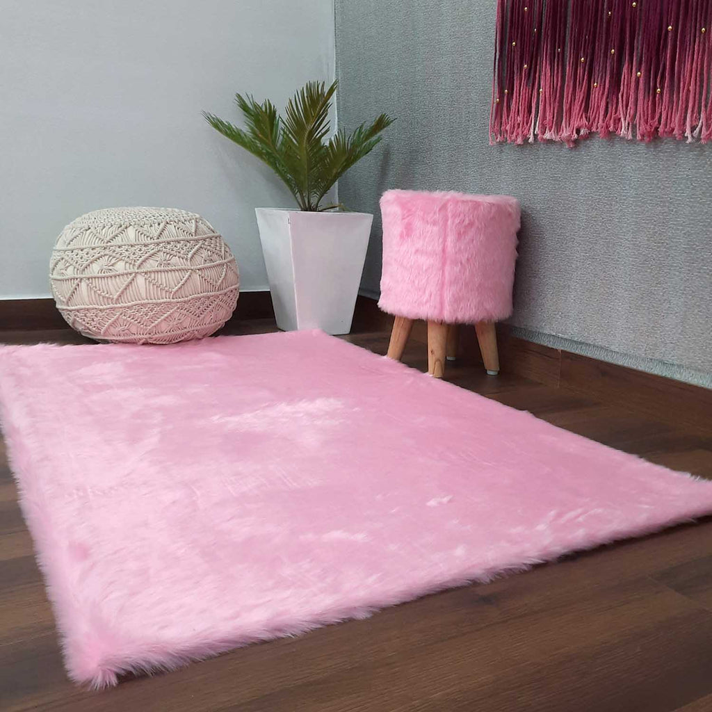 Soft Shaggy Premium Super Soft Luxury Rugs  Faux Fur– Pink – Avioni Carpets