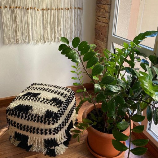 Avioni Home BigMo Collection -Cube Pouf With Tassels -35cmx50cmx50cm