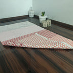 Avioni Contemporary Look Cotton Handloom weaved Floor Rug / Durrie – 90cm x 150cm (~3×5 Feet) – Red-Pink