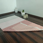 Avioni Contemporary Look Cotton Handloom weaved Floor Rug / Durrie – 90cm x 150cm (~3×5 Feet) – Red-Pink