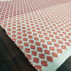 Avioni Contemporary Look Cotton Handloom weaved Floor Rug / Durrie – 90cm x 150cm (~3×5 Feet) – Red-Pink