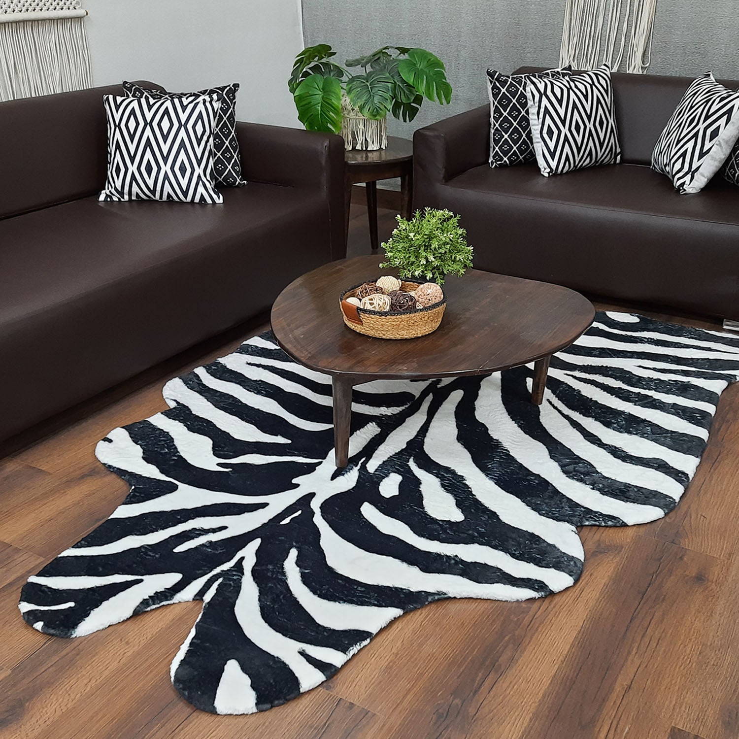 Avioni Home Faux Fur Exotic Animal Area Rug | Zebra Print-150cm x 210c ...