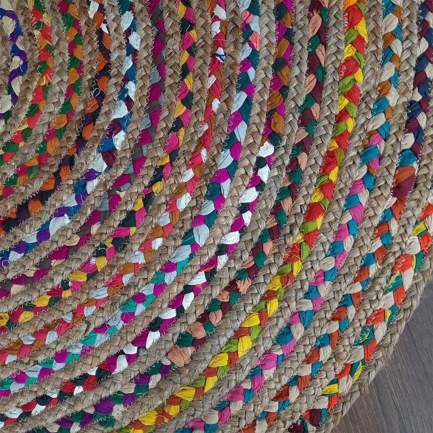 Avioni Cotton Chindi Braided Carpet Eco Friendly-Multicolour Boho Collection-Multiple Sizes