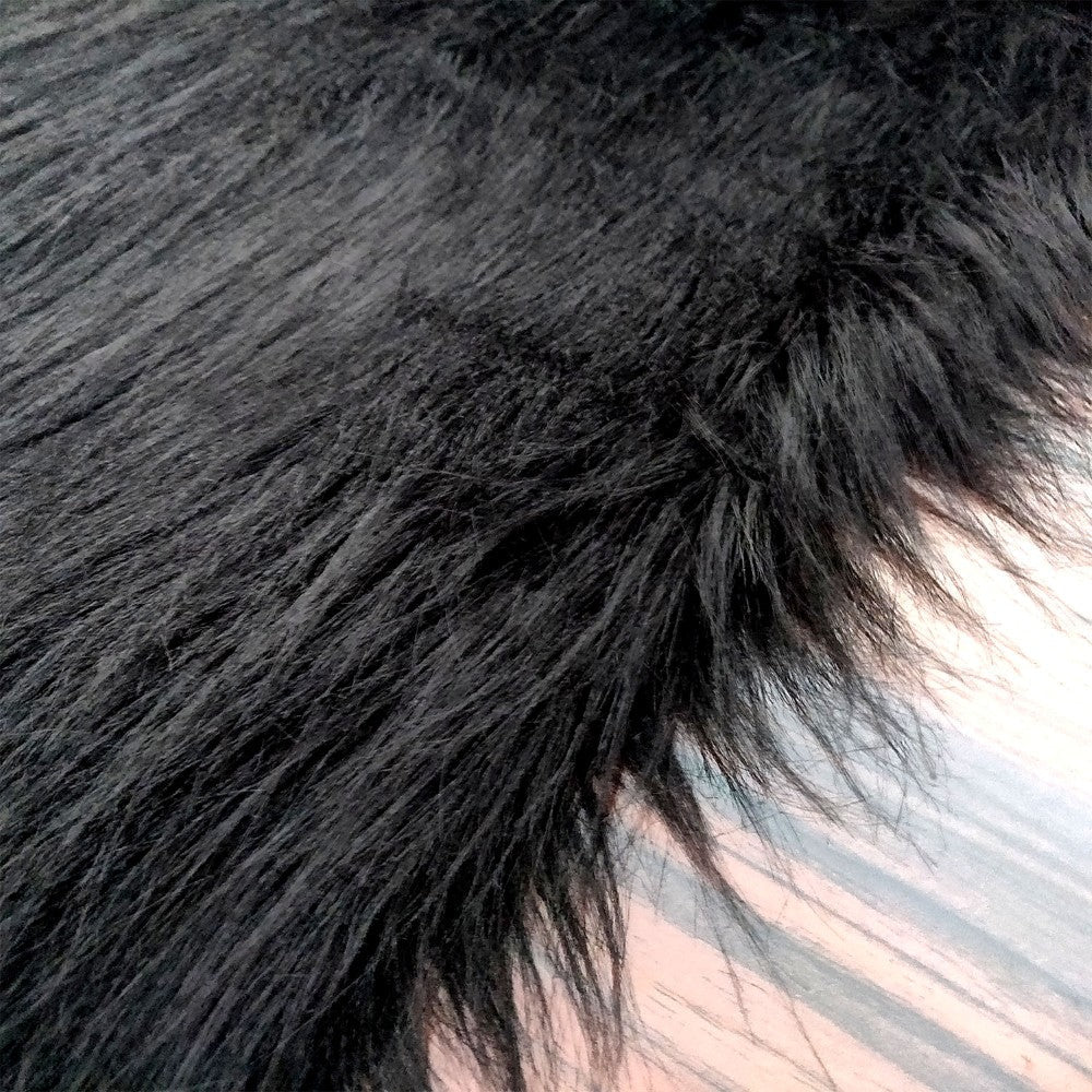 Soft Shaggy Rugs – Fluffy Rug - Faux Fur– Black Premium Long Fur – Avioni Carpets