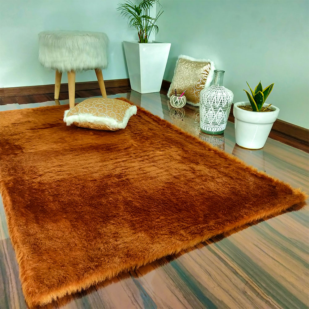 Soft Shaggy Rugs – Fluffy Rug- Faux Fur – Brown Premium Fur – Avioni Carpets