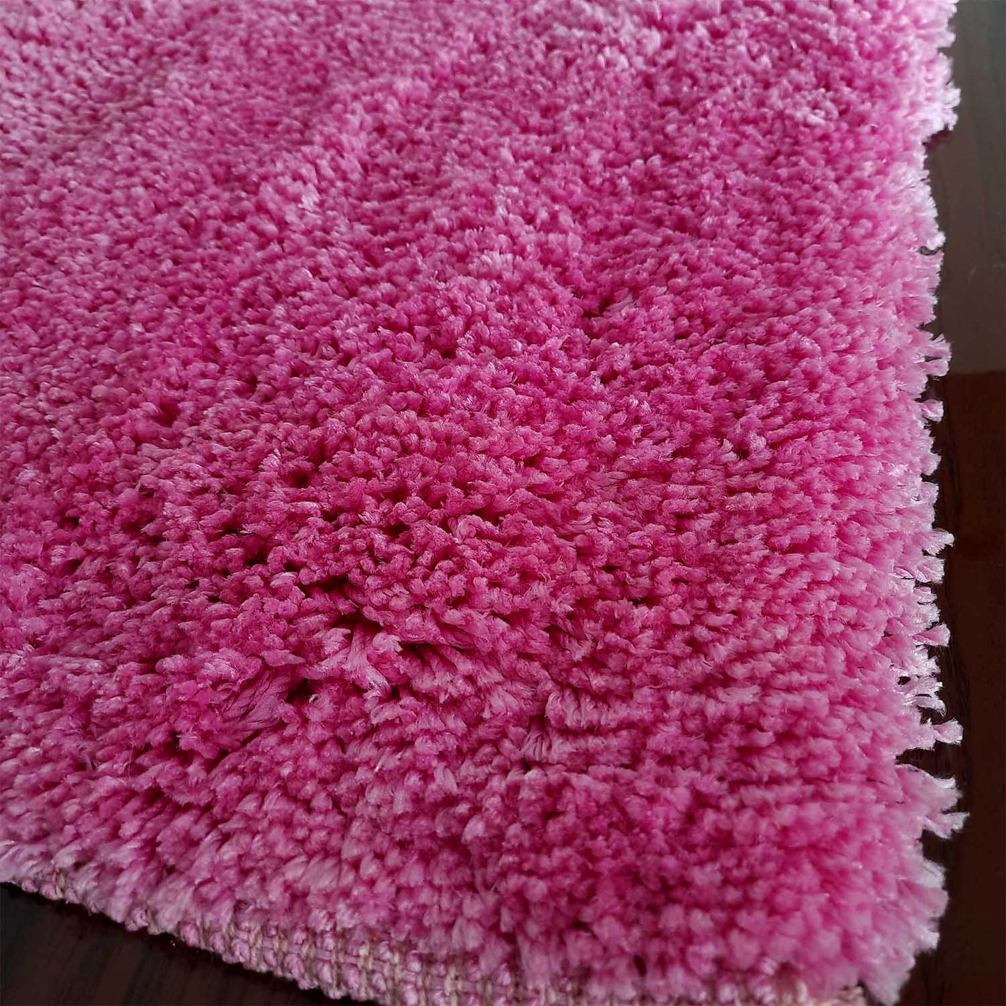 Shaggy Carpet | Washable | Hand Woven Super Luxurious Feel | Export Quality- Pink Color