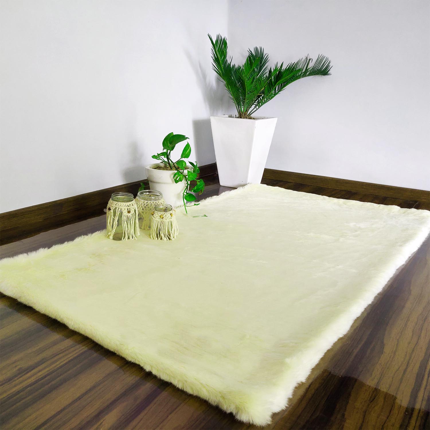 Soft Shaggy Premium Super Soft Luxury Rugs  Faux Fur– Cream – Avioni Carpets