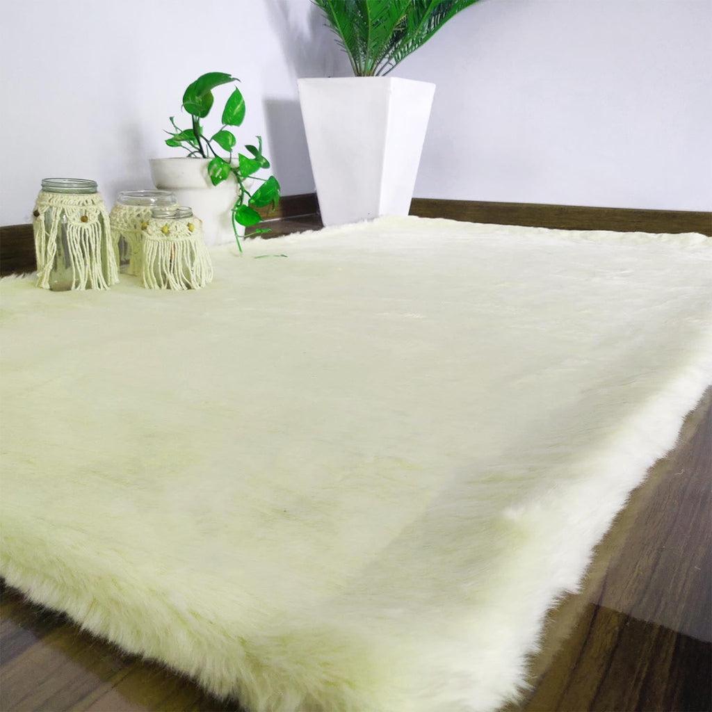 Soft Shaggy Premium Super Soft Luxury Rugs  Faux Fur– Cream – Avioni Carpets